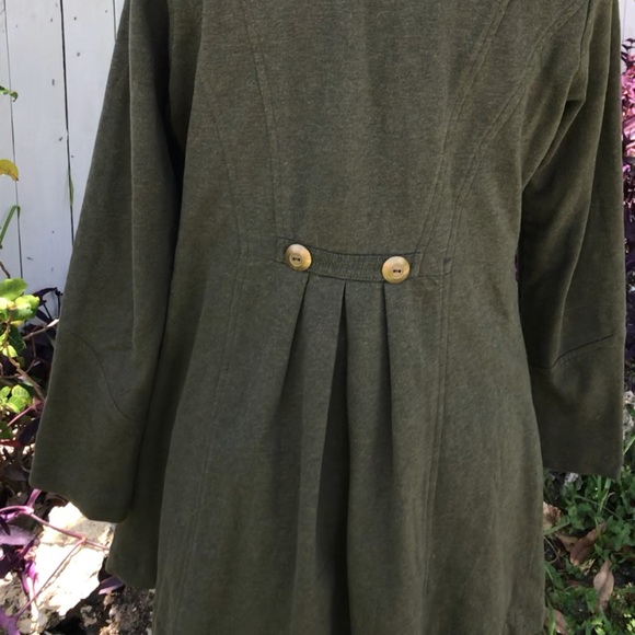 Military inspired Hunter green lightweight coat - Picture 2 of 4
